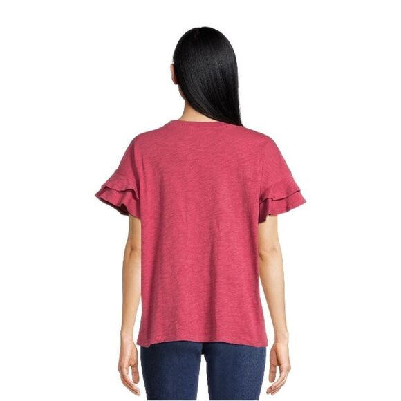 Women's Flutter Sleeve Knit Top T-Shirts 2-Pack Size S - Picture 8 of 9